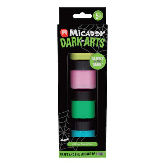 Micador&#xAE; Dark Arts 4 Color Glow Paint Pots Set